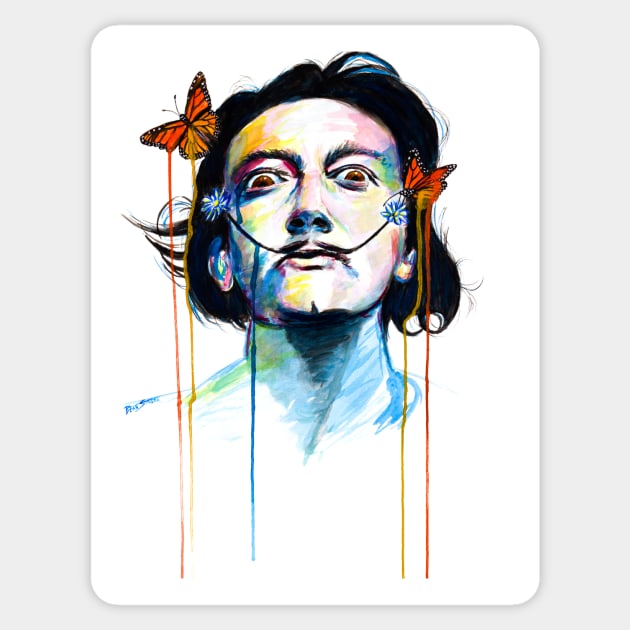 Salvador Dali in the land of Butterflies Sticker by beaugeste2280@yahoo.com